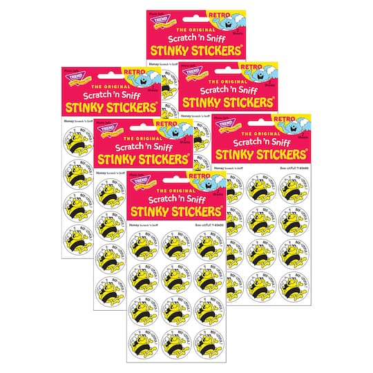 TREND Enterprises&#xAE; Bee-utiful! Honey Scented Stickers, 6 Packs of 24